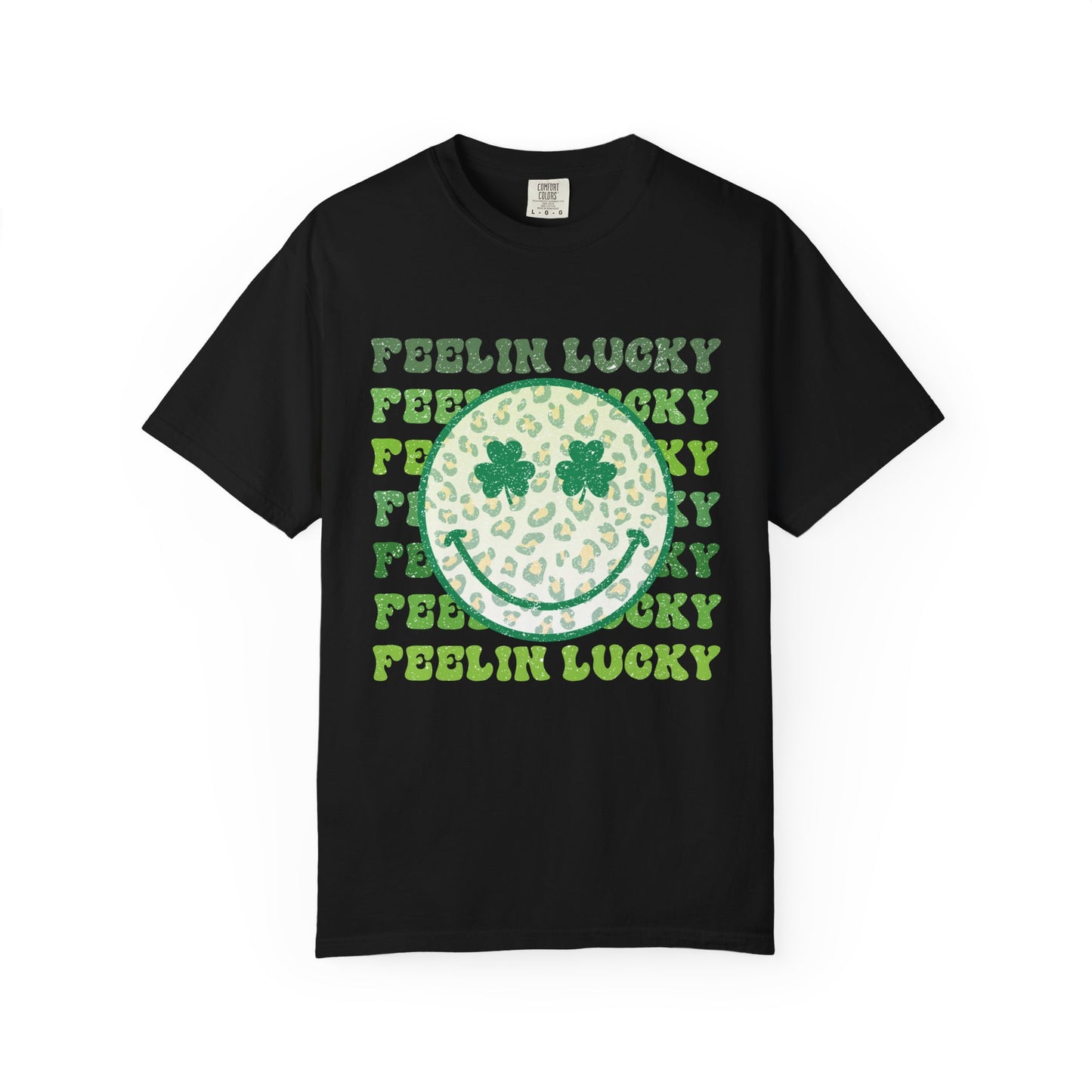 Feelin Lucky shamrock smiley Comfort Colors T-Shirt
