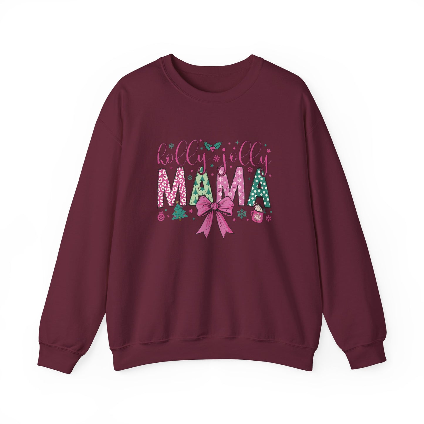 Holly Jolly Mama Women's Christmas Sweatshirt Comfortable and Festive Holiday Wear