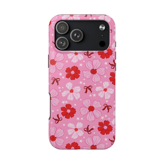Pink Red Floral Bow Phone Case