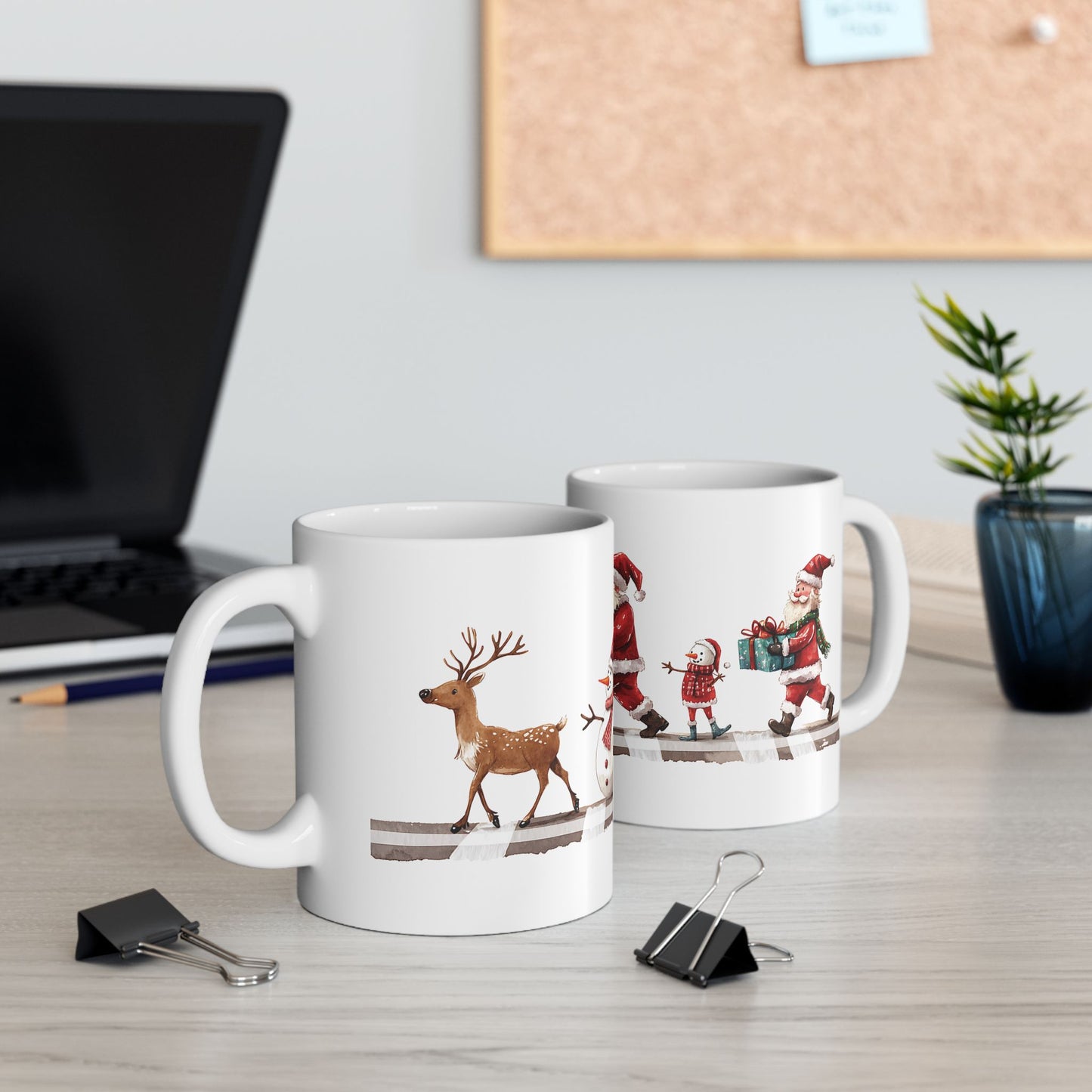 Adorable Holiday Characters Mug – Perfect for Coffee & Cocoa