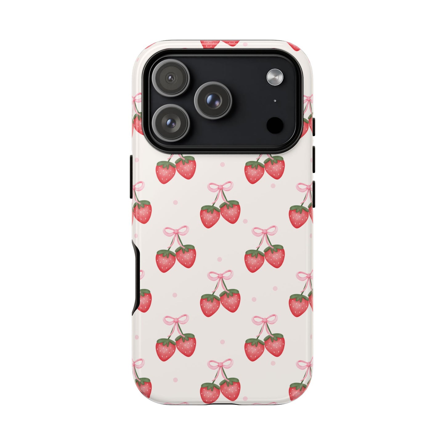Pink Strawberry Bow Phone Case