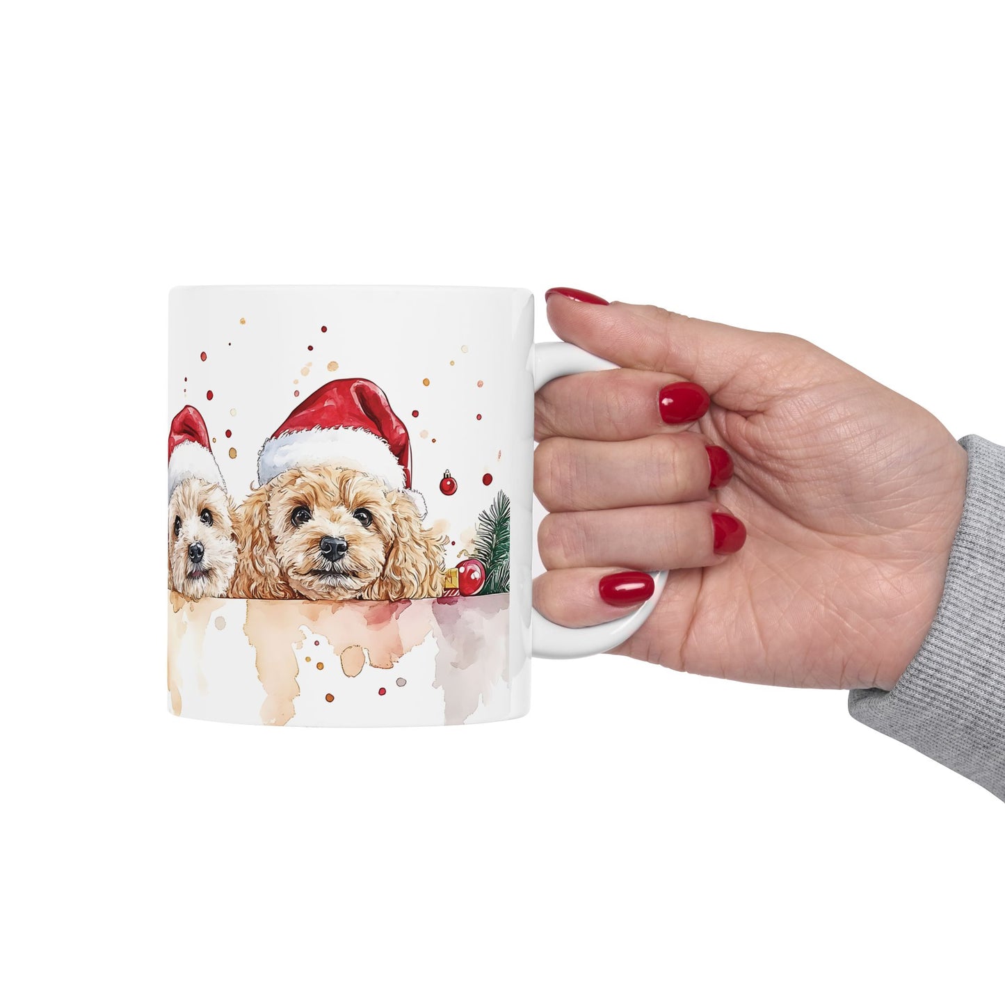 Festive Poodle Christmas Mug – Perfect for Dog Lovers