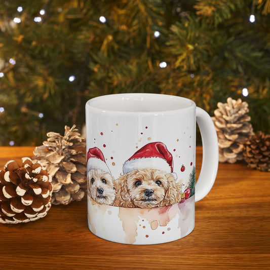 Festive Poodle Christmas Mug – Perfect for Dog Lovers