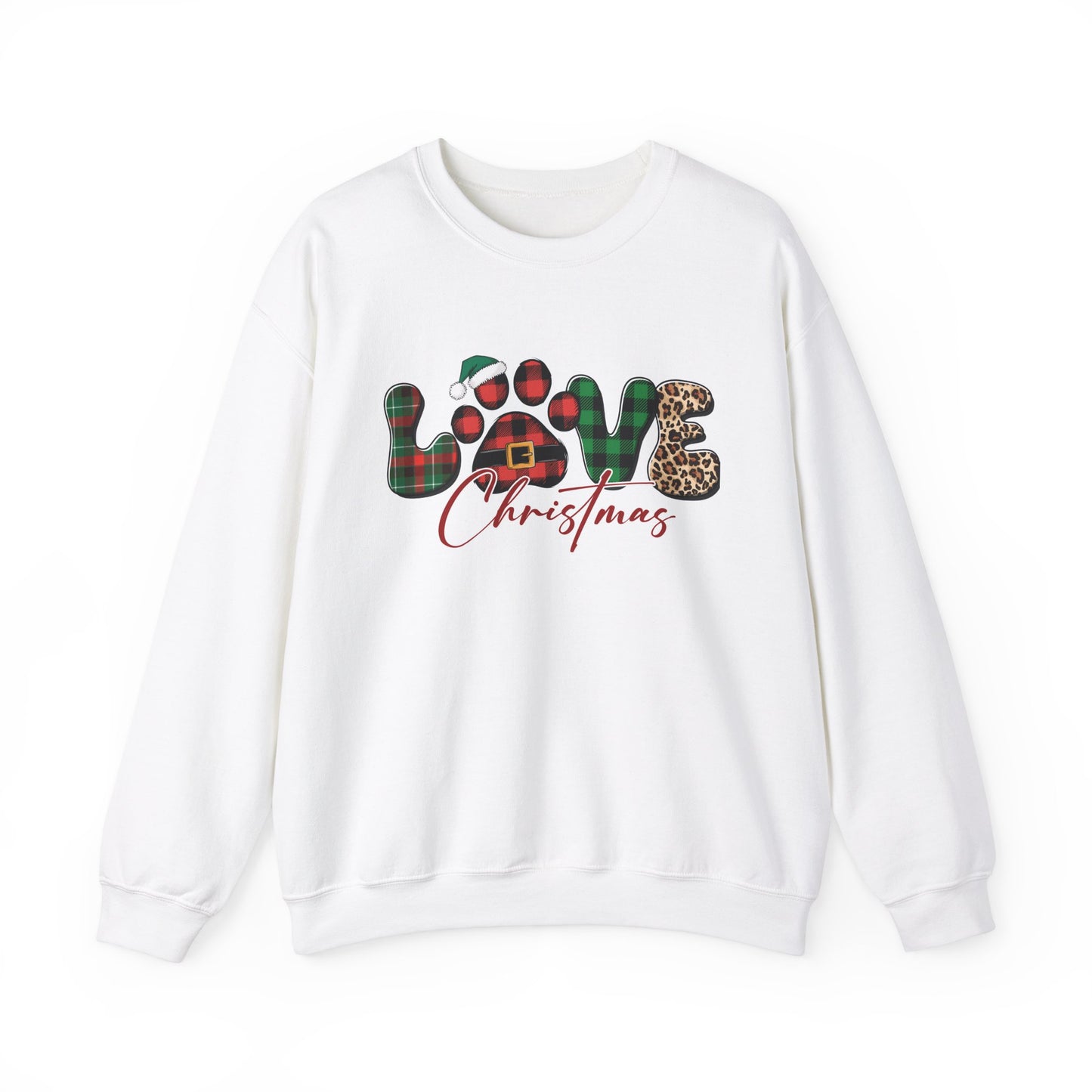 Paw Print Love Merry Christmas Sweatshirt for Women