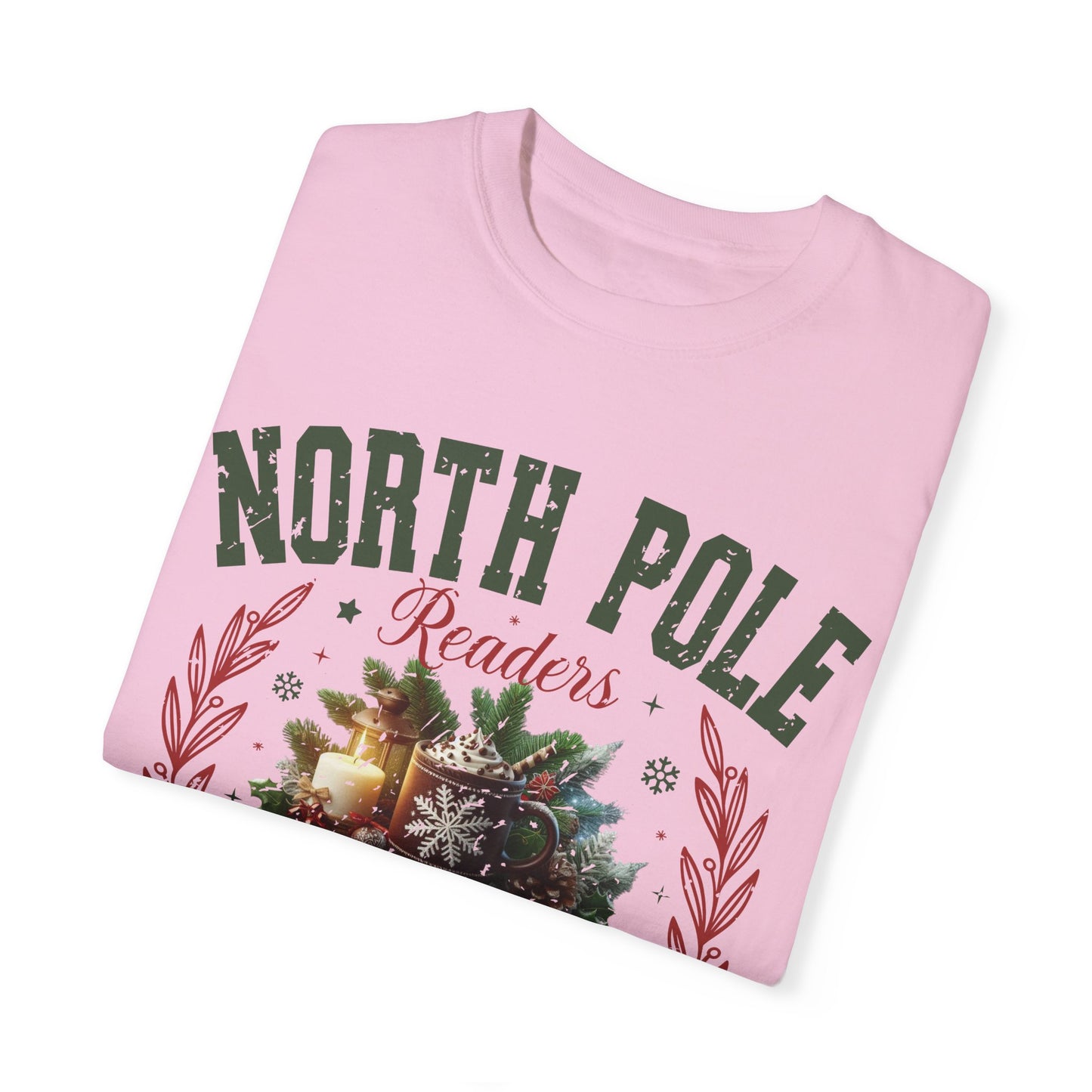 North Pole Readers Club Women's Christmas T-Shirt | Comfort Colors Holiday Tee