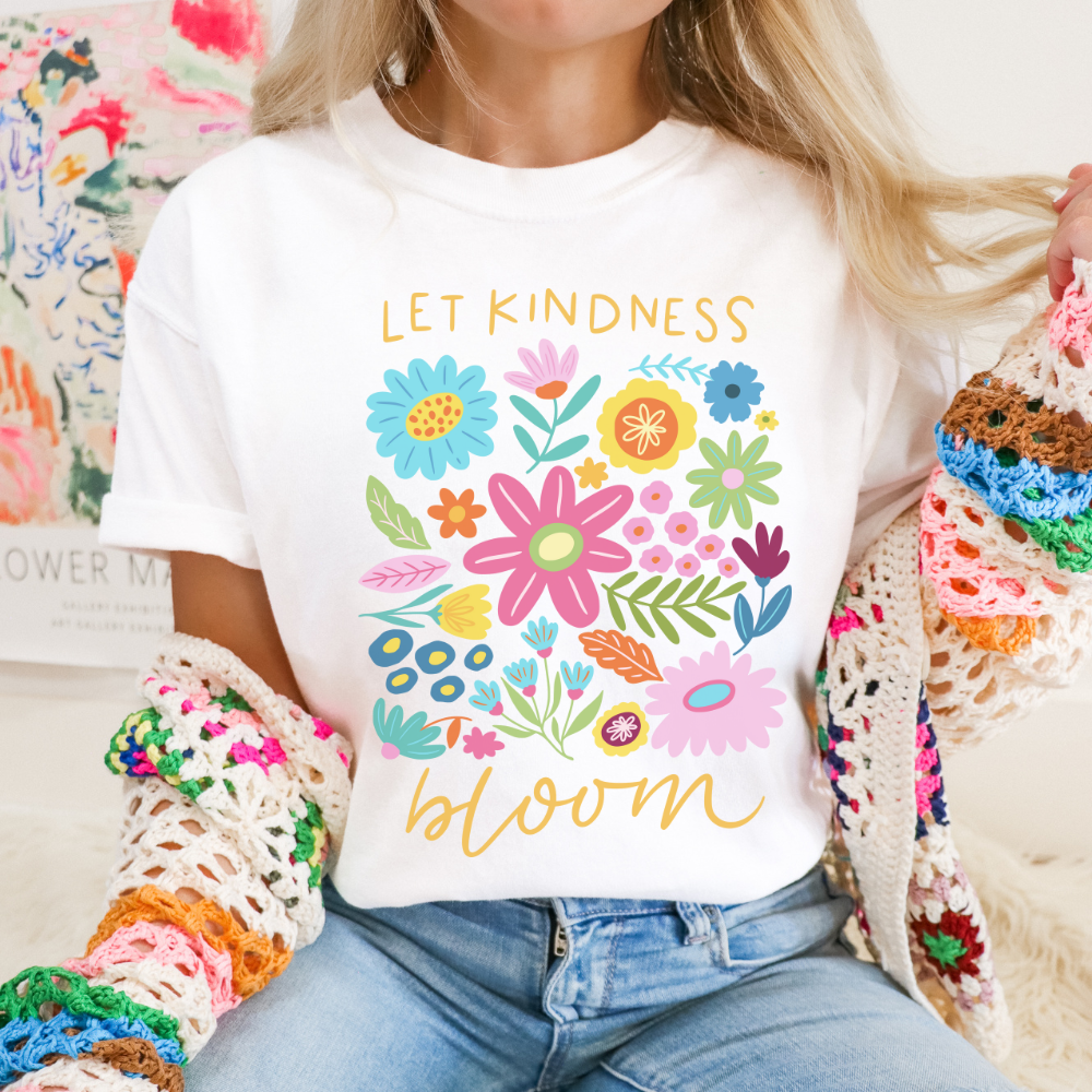 Let Kindness Bloom Floral Comfort Colors Tee