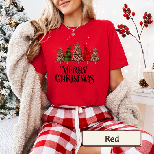 Women's Merry Christmas Tree Classic Jersey Short Sleeve Tee - Festive Holiday Shirt