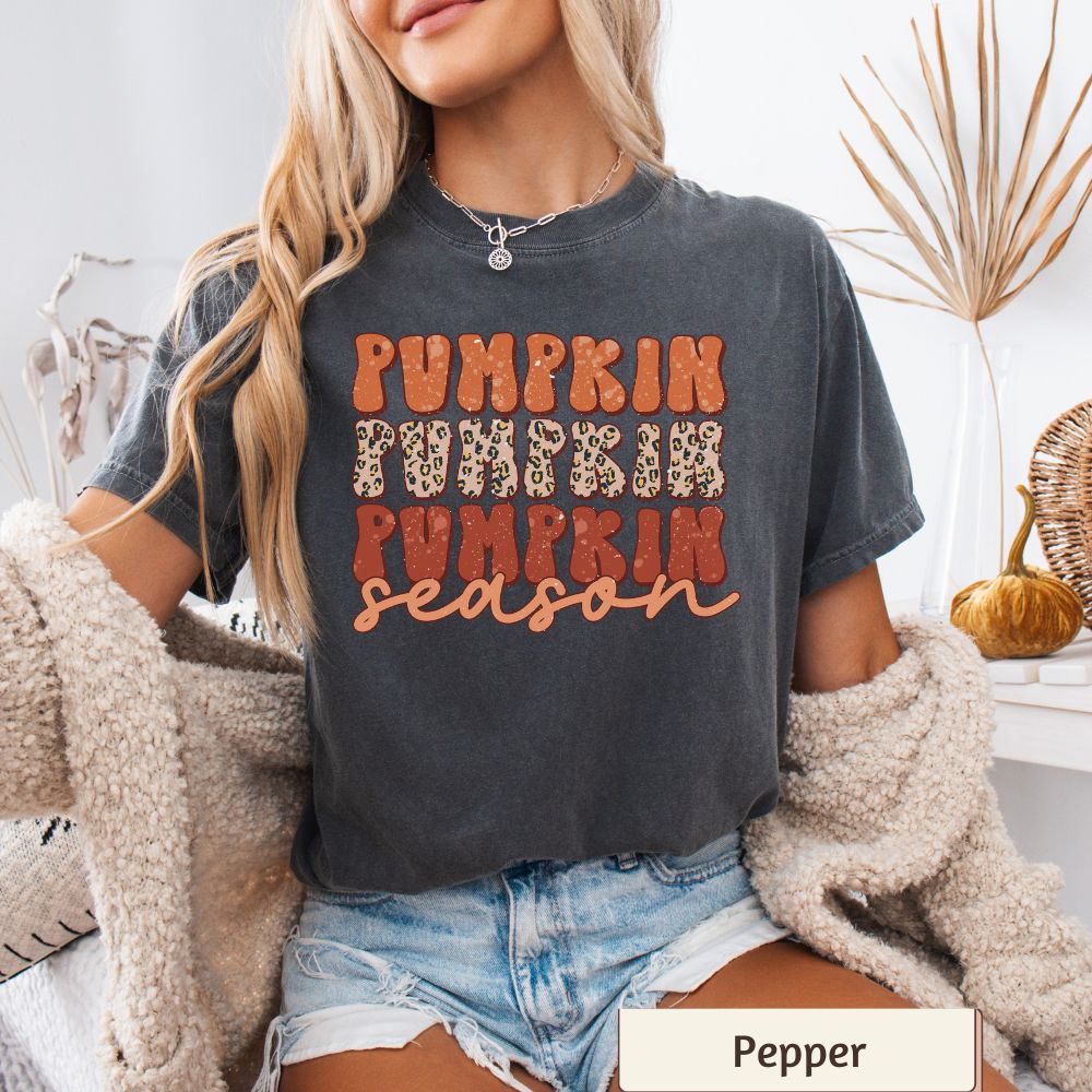 Women's 'Pumpkin Season' Fall Graphic T-Shirt – Soft Cotton, Autumn Outfit