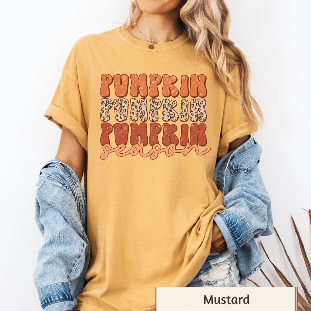 Women's 'Pumpkin Season' Fall Graphic T-Shirt – Soft Cotton, Autumn Outfit