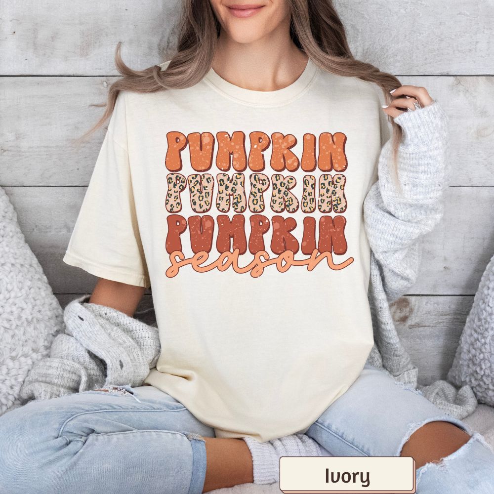 Women's 'Pumpkin Season' Fall Graphic T-Shirt – Soft Cotton, Autumn Outfit