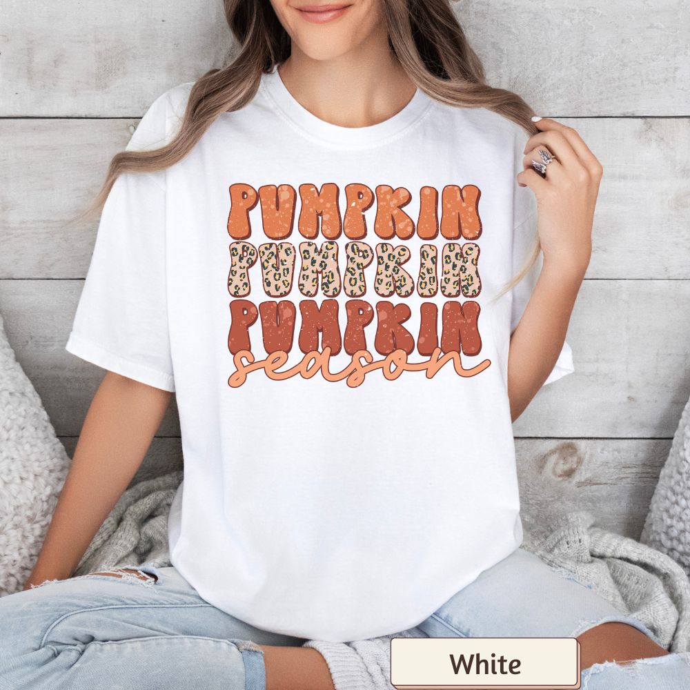 Women's 'Pumpkin Season' Fall Graphic T-Shirt – Soft Cotton, Autumn Outfit