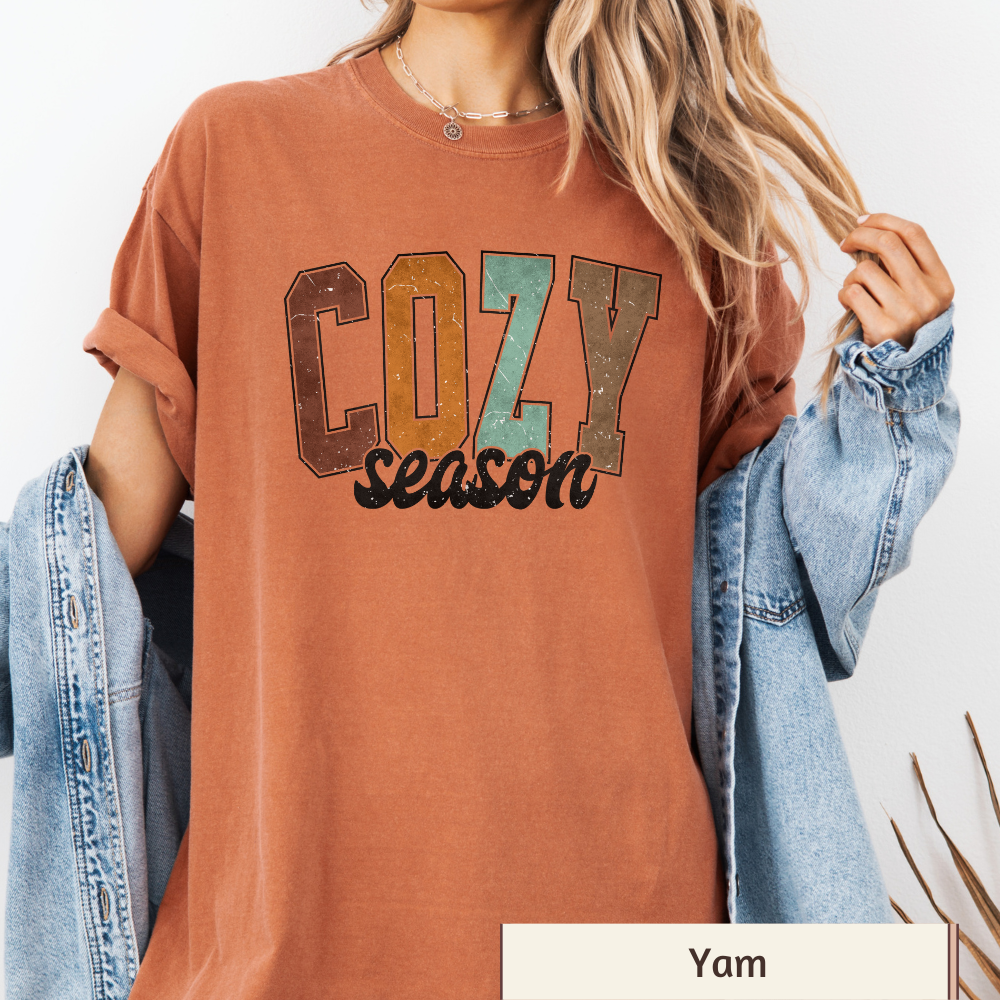 Women's Comfort Colors 'Cozy Season' Fall Graphic T-Shirt – Autumn Vibes