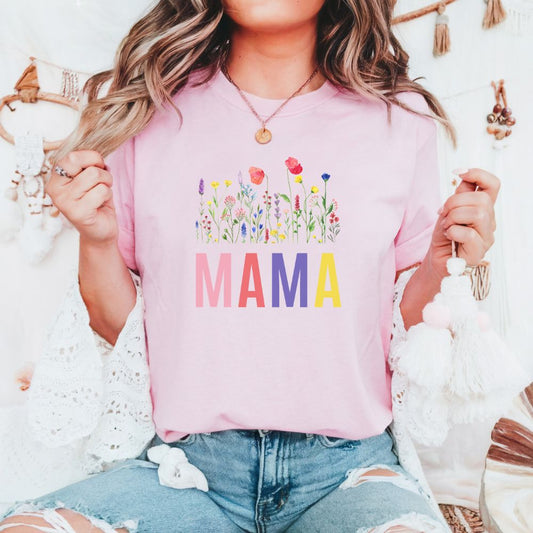 Mama in Bloom T-Shirt: Beautiful Wildflower Print