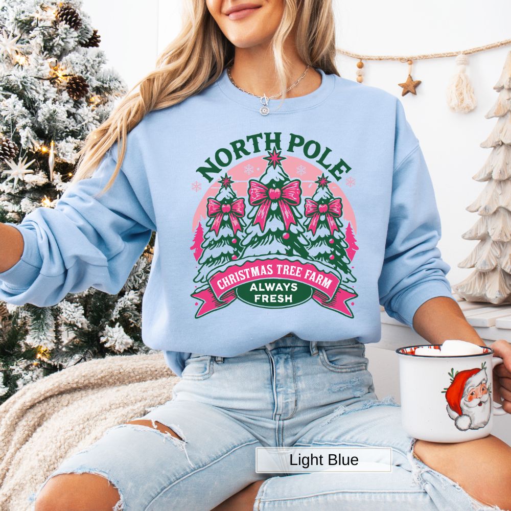 North Pole Christmas Tree Women's Christmas Sweatshirt