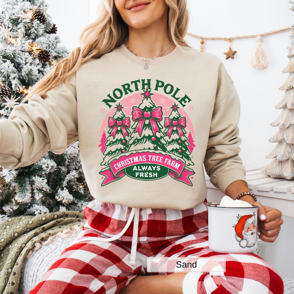 North Pole Christmas Tree Women's Christmas Sweatshirt