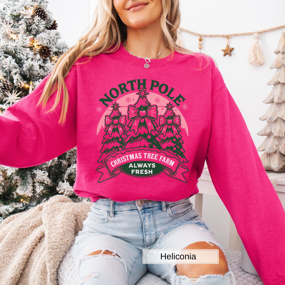 North Pole Christmas Tree Women's Christmas Sweatshirt