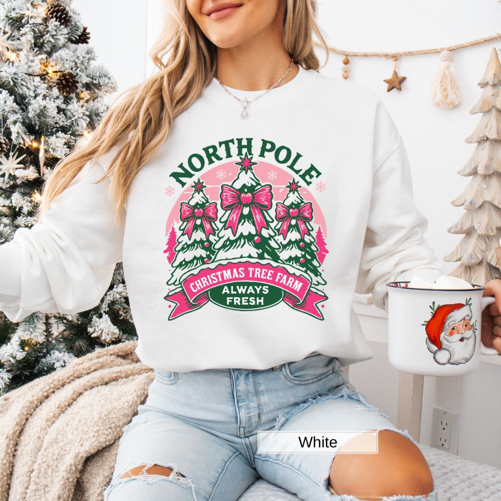 North Pole Christmas Tree Women's Christmas Sweatshirt