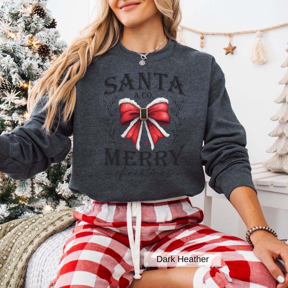 Santa and Co Merry Christmas Womens Sweatshirt Holiday Cheer