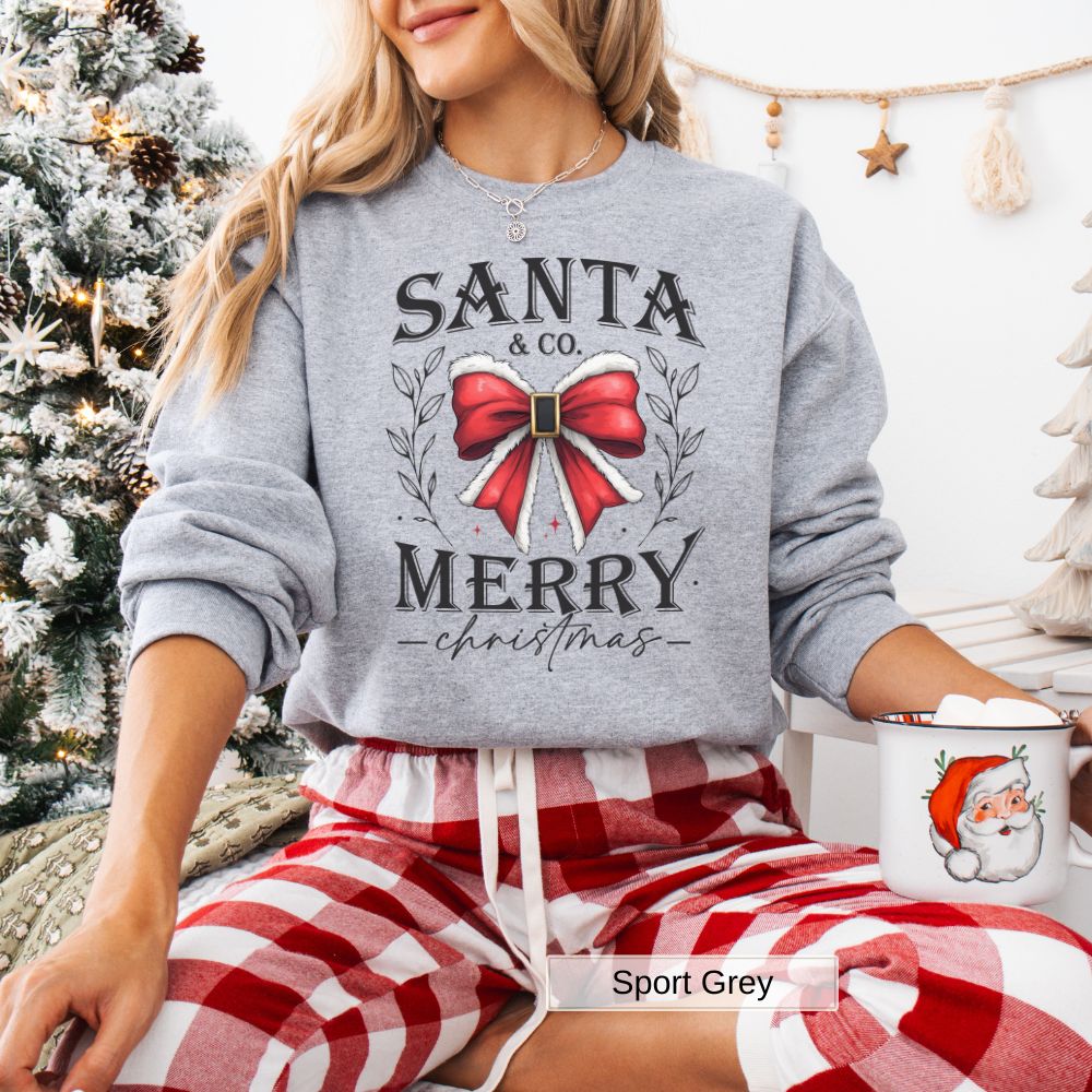 Santa and Co Merry Christmas Womens Sweatshirt Holiday Cheer