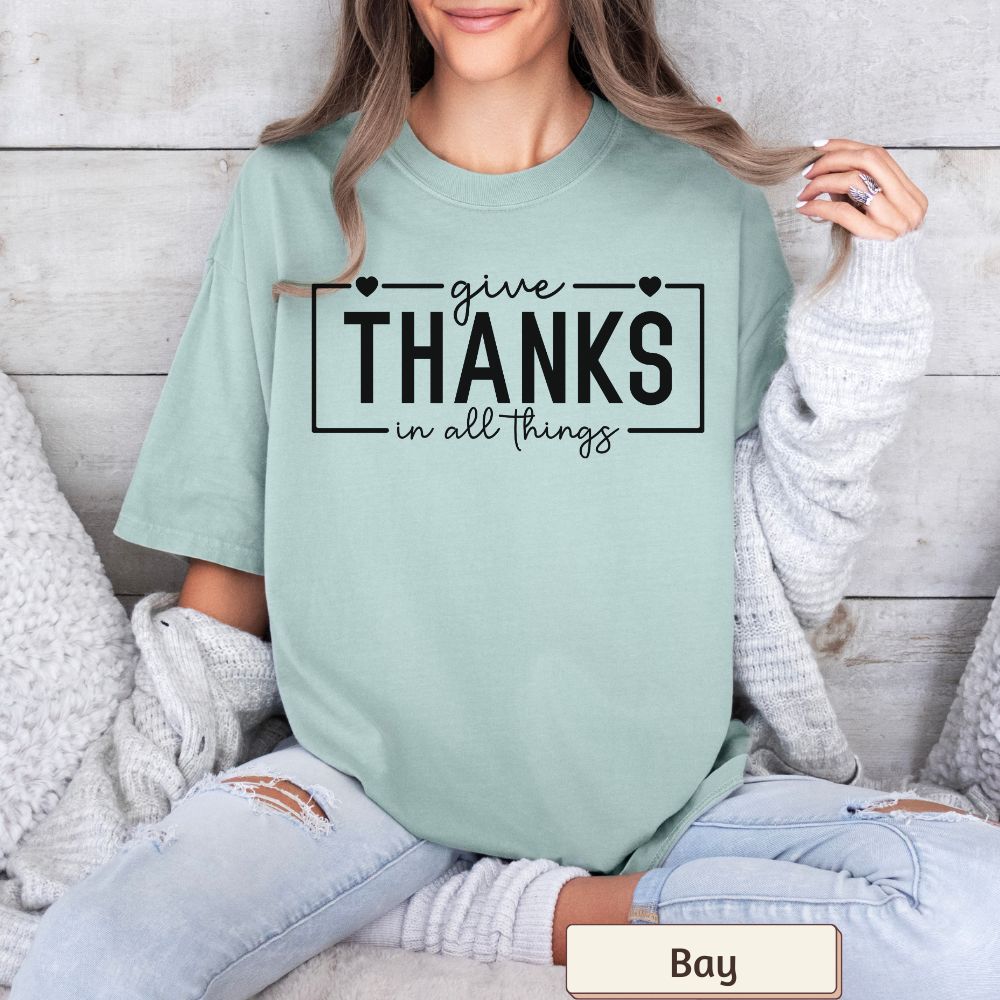 Give Thanks in All Things Women's Comfort Colors Short Sleeve T-Shirt