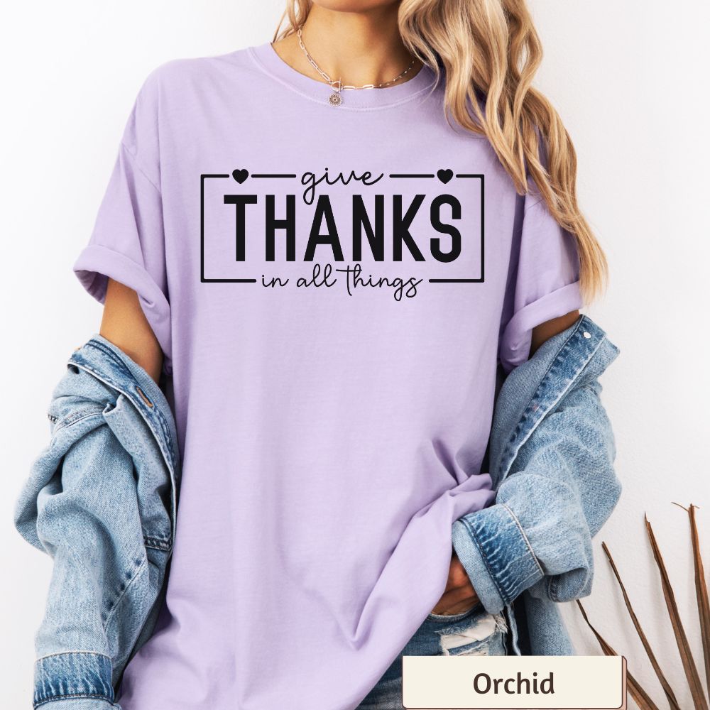 Give Thanks in All Things Women's Comfort Colors Short Sleeve T-Shirt