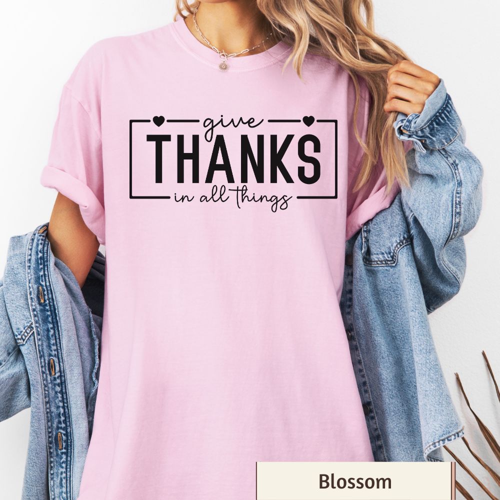 Give Thanks in All Things Women's Comfort Colors Short Sleeve T-Shirt