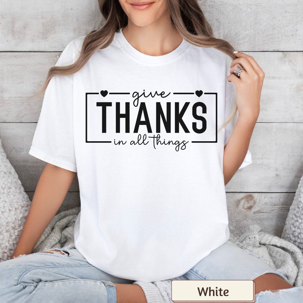 Give Thanks in All Things Women's Comfort Colors Short Sleeve T-Shirt