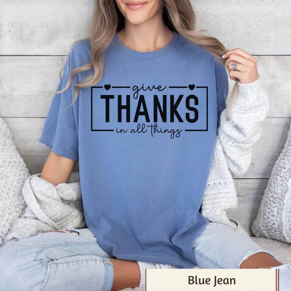 Give Thanks in All Things Women's Comfort Colors Short Sleeve T-Shirt