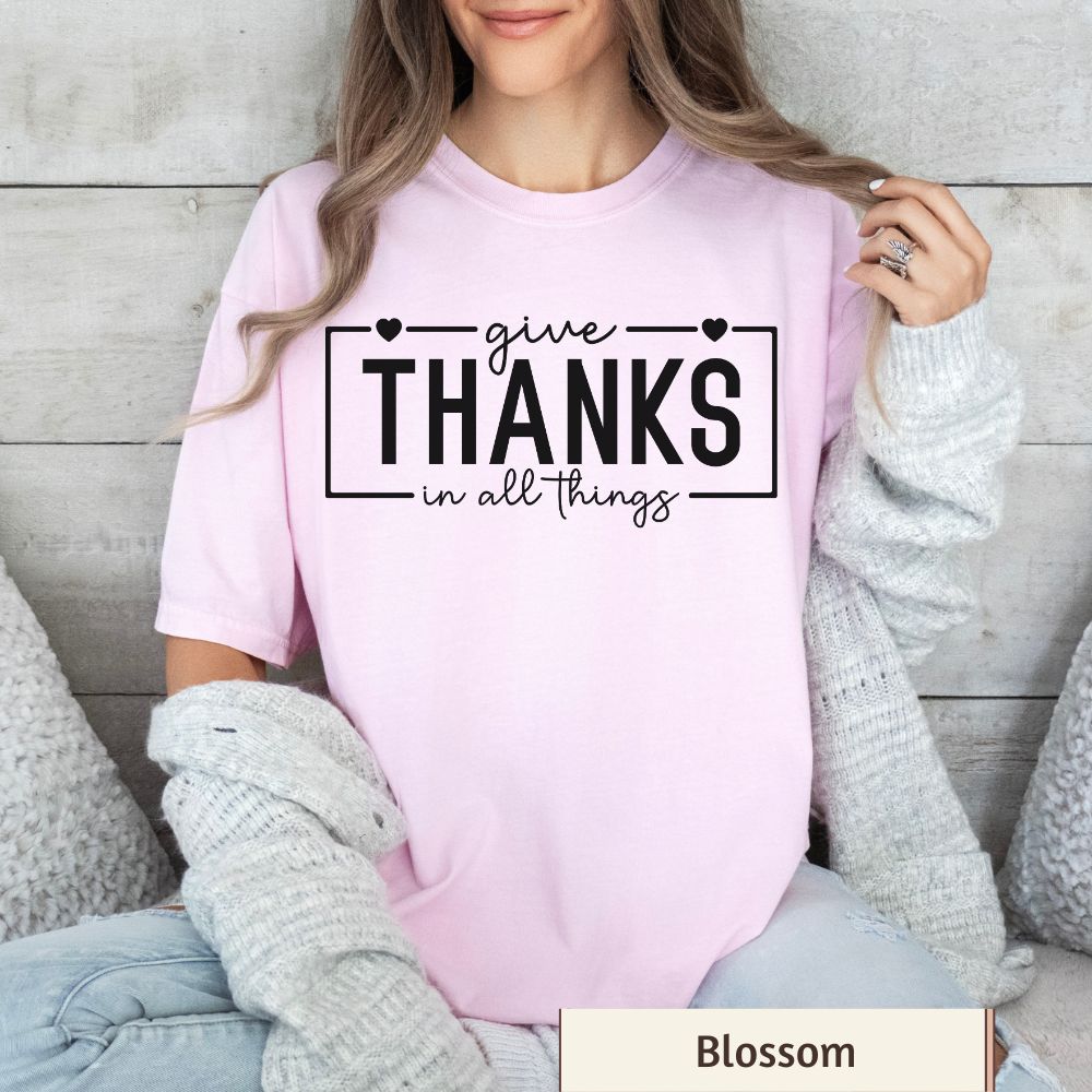 Give Thanks in All Things Women's Comfort Colors Short Sleeve T-Shirt