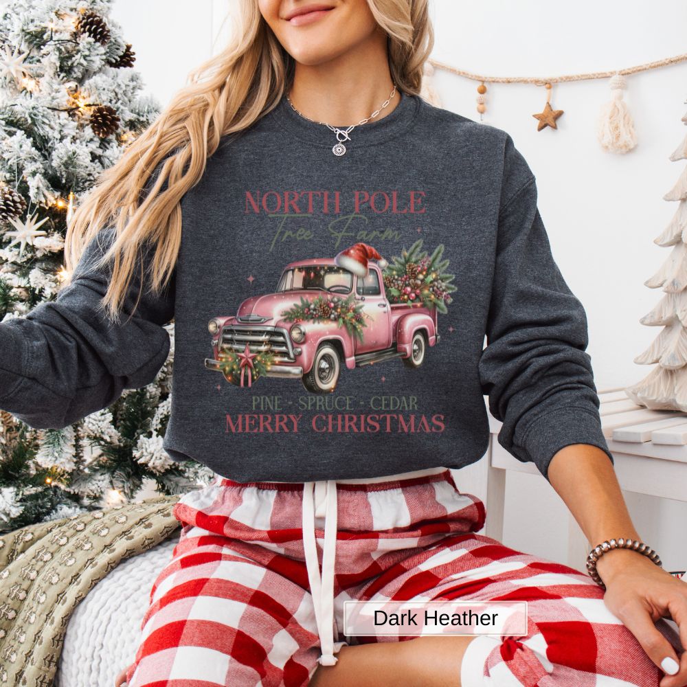 North Pole Tree Farm Merry Christmas Women's Sweatshirt