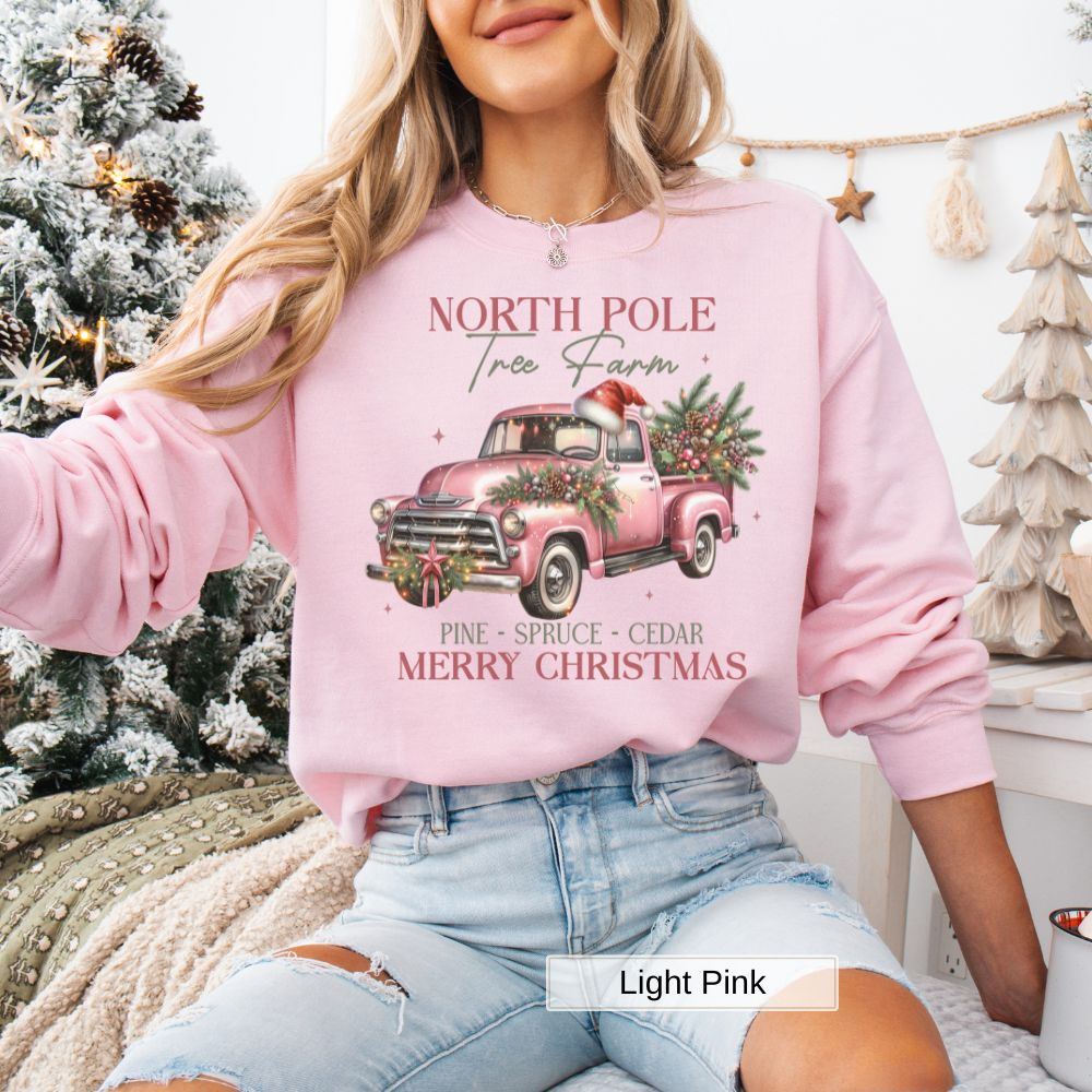 North Pole Tree Farm Merry Christmas Women's Sweatshirt