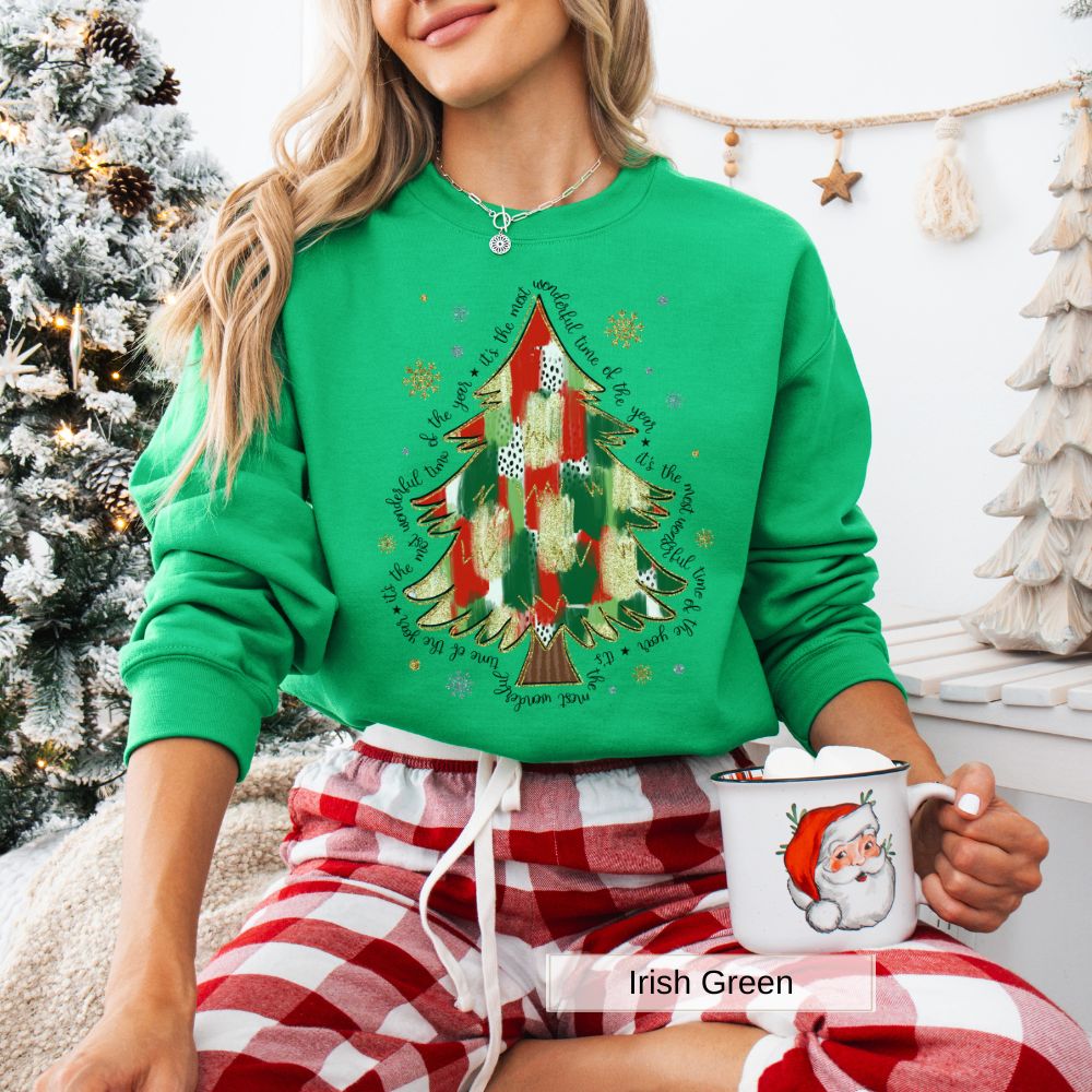 Most Wonderful Time of the Year Christmas Tree Women's Christmas Sweatshirt