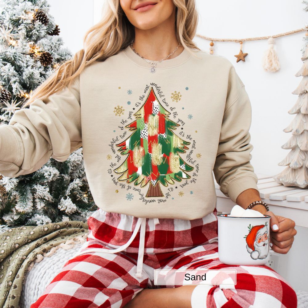 Most Wonderful Time of the Year Christmas Tree Women's Christmas Sweatshirt