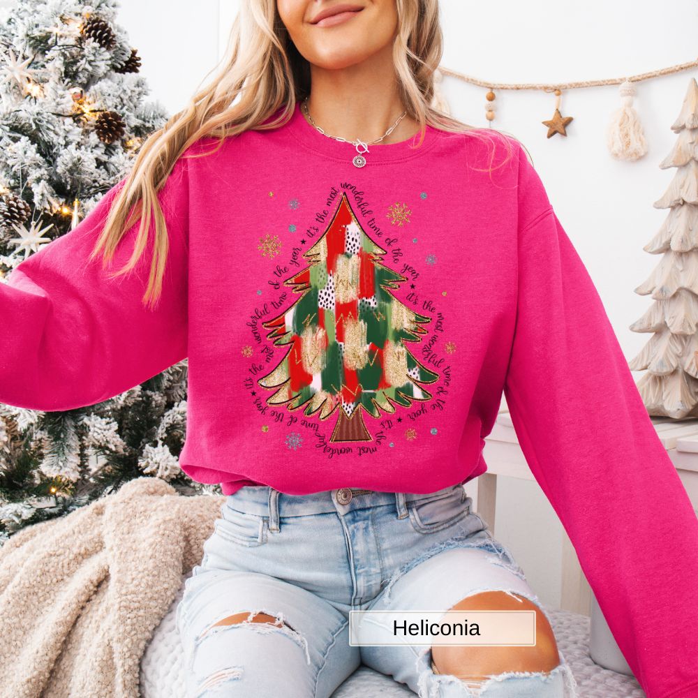 Most Wonderful Time of the Year Christmas Tree Women's Christmas Sweatshirt