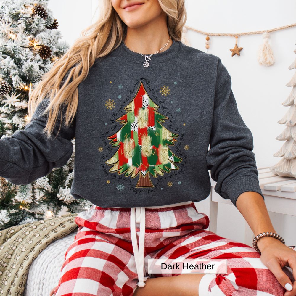 Most Wonderful Time of the Year Christmas Tree Women's Christmas Sweatshirt