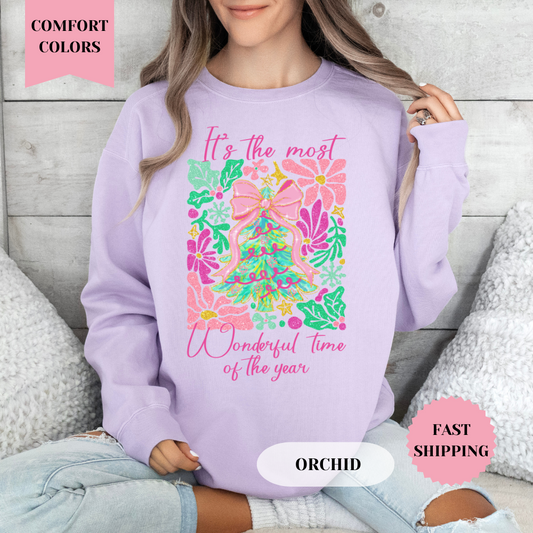 It's the Most Wonderful Time of the Year Comfort Colors Sweatshirt, Christmas Sweater, Womenswear