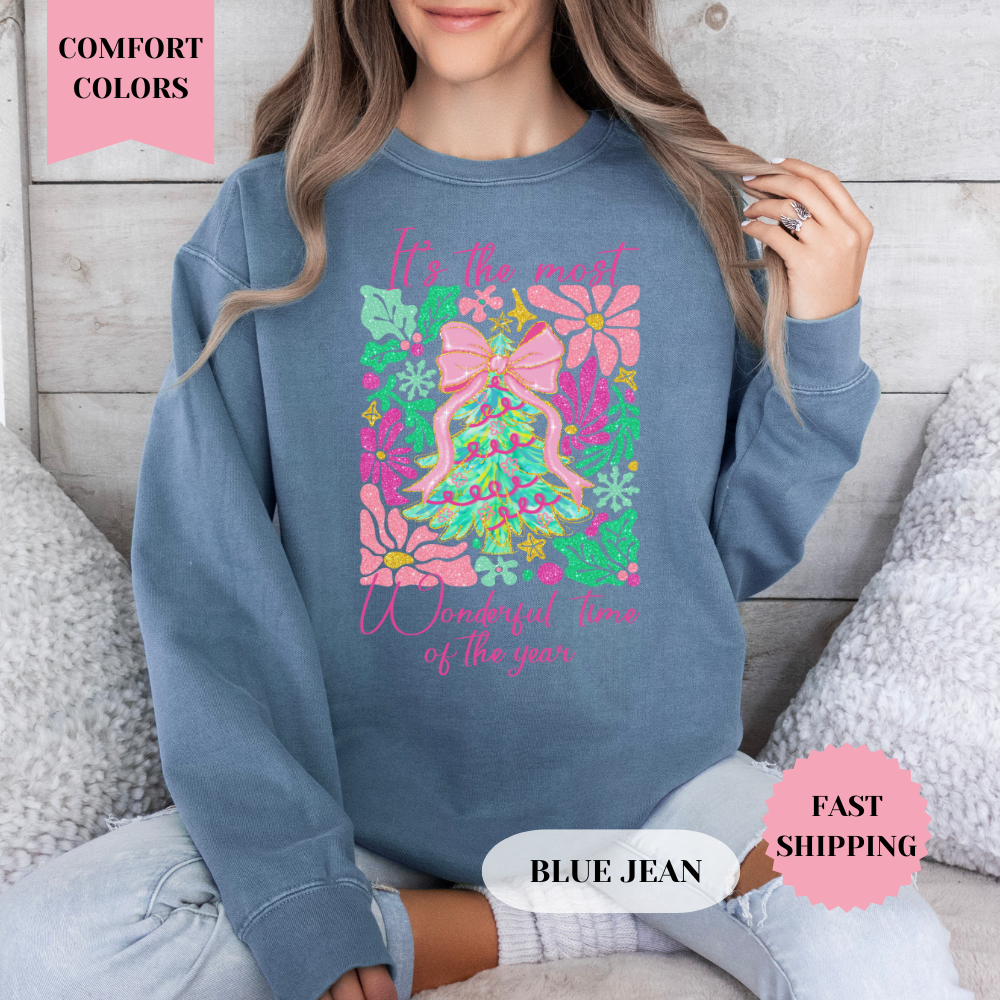 It's the Most Wonderful Time of the Year Comfort Colors Sweatshirt, Christmas Sweater, Womenswear