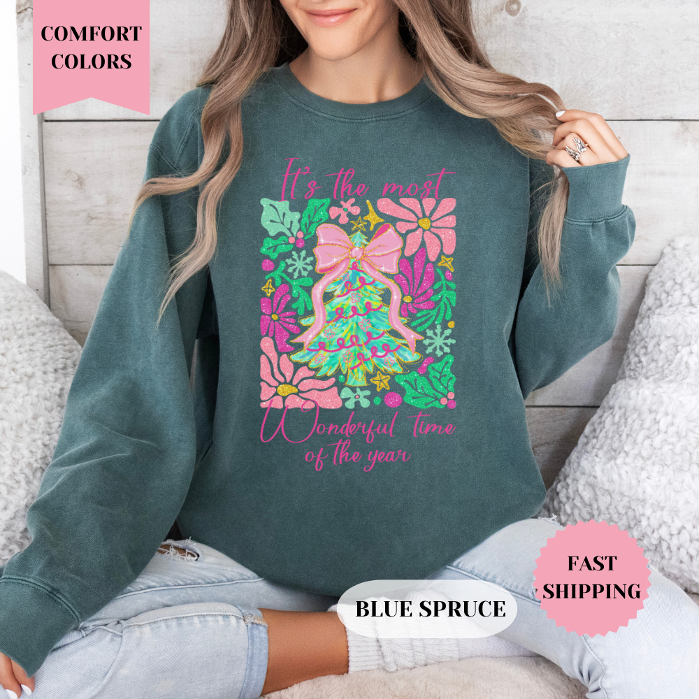 It's the Most Wonderful Time of the Year Comfort Colors Sweatshirt, Christmas Sweater, Womenswear