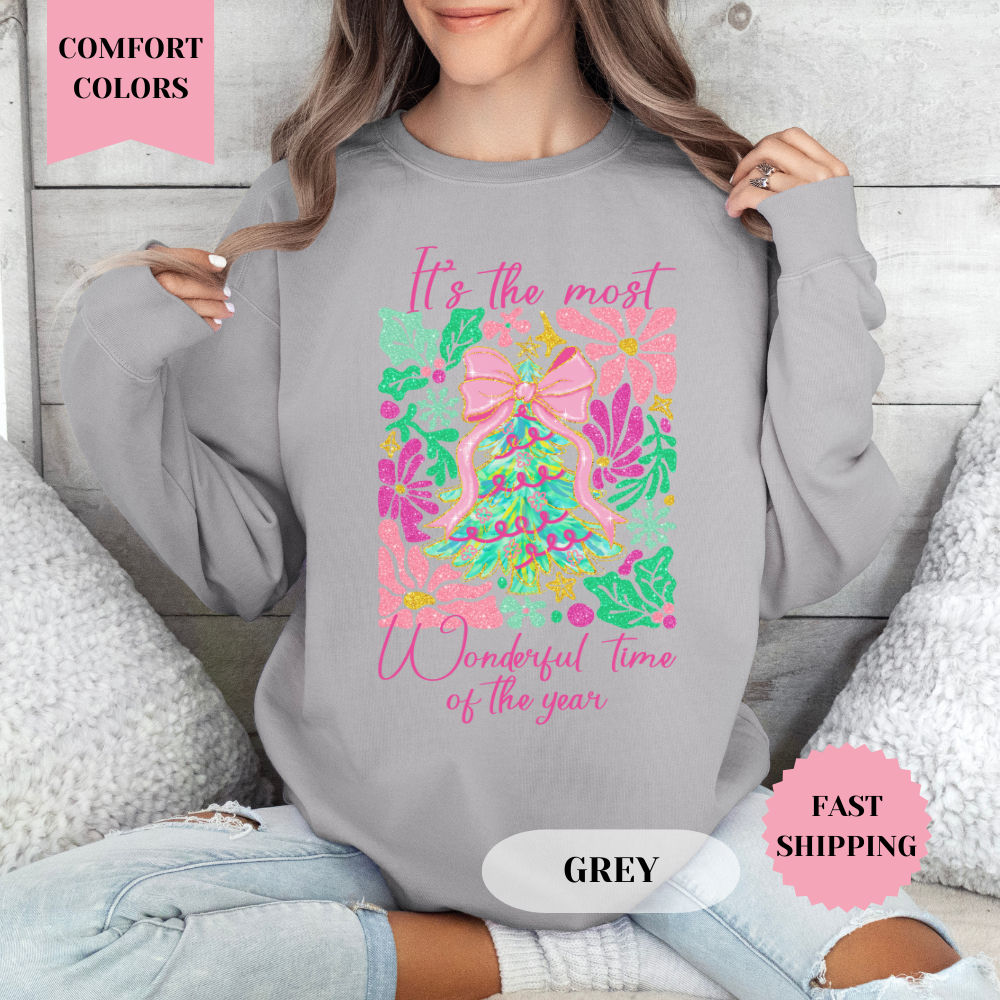 It's the Most Wonderful Time of the Year Comfort Colors Sweatshirt, Christmas Sweater, Womenswear