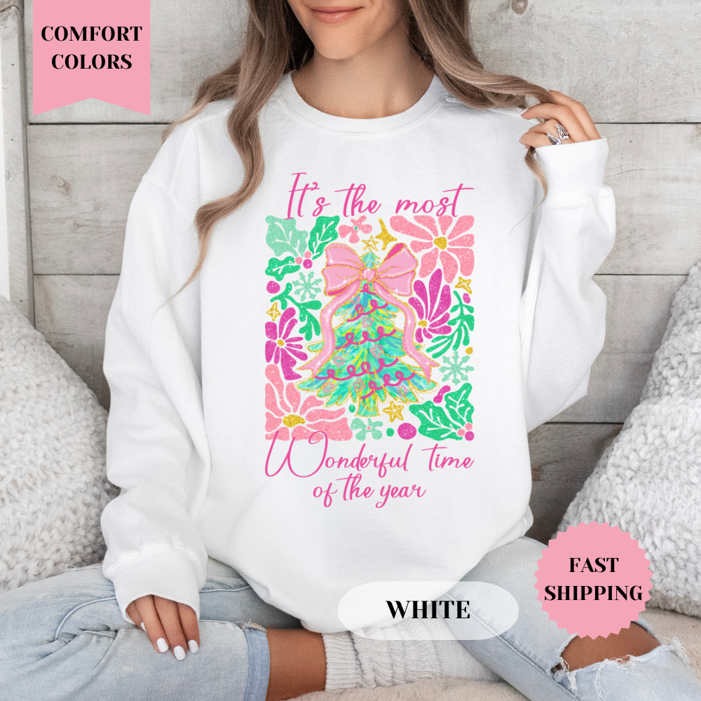 It's the Most Wonderful Time of the Year Comfort Colors Sweatshirt, Christmas Sweater, Womenswear