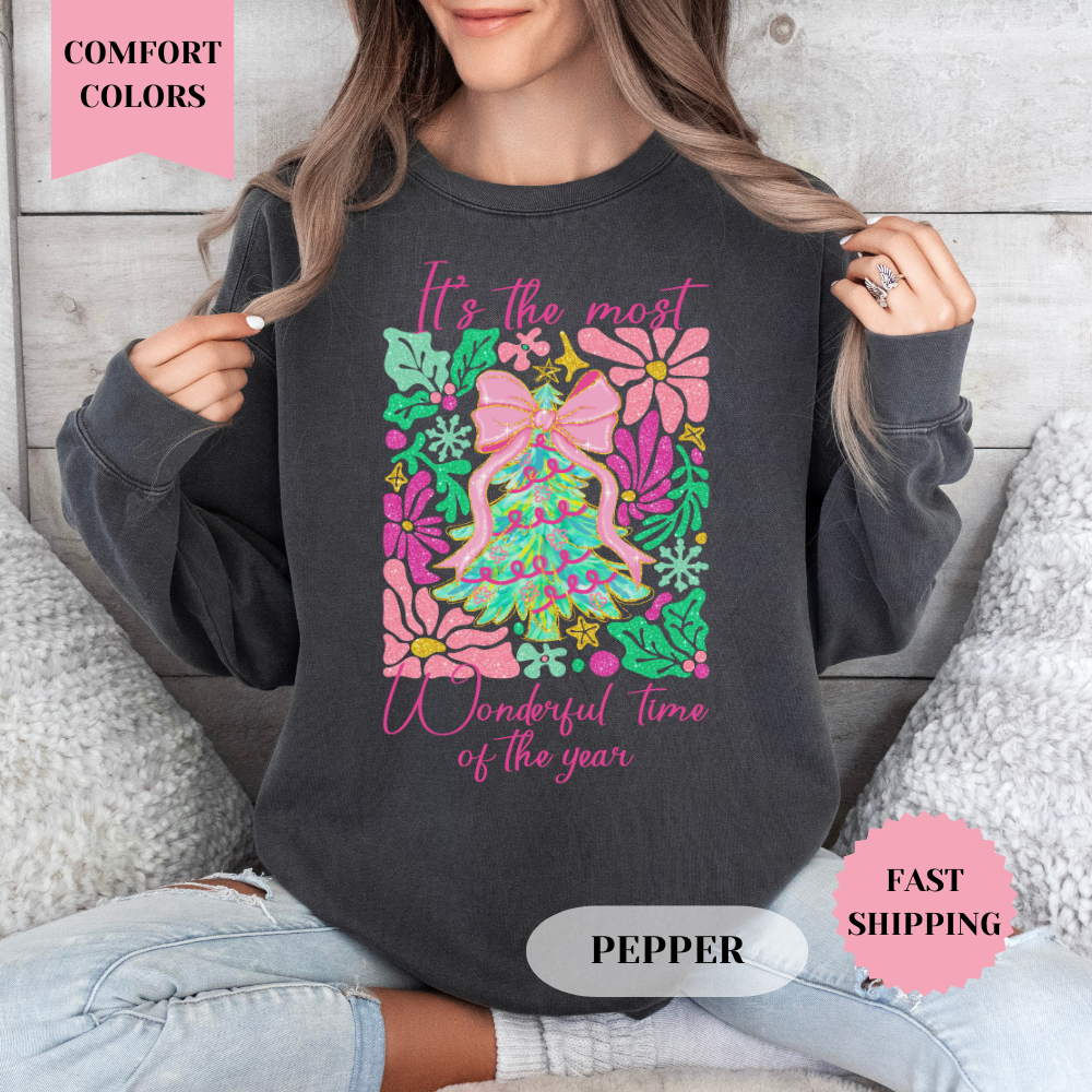 It's the Most Wonderful Time of the Year Comfort Colors Sweatshirt, Christmas Sweater, Womenswear