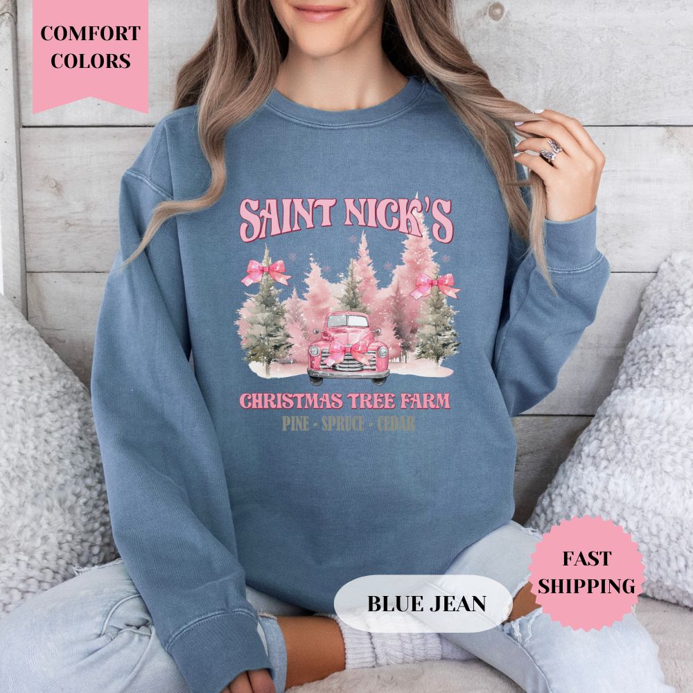 Saint Nick's Christmas Comfort Colors Sweatshirt, Christmas Sweater, Womenswear