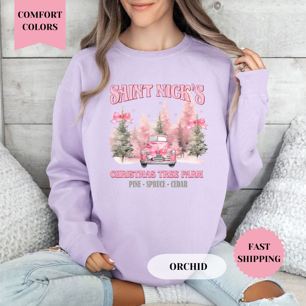 Saint Nick's Christmas Comfort Colors Sweatshirt, Christmas Sweater, Womenswear