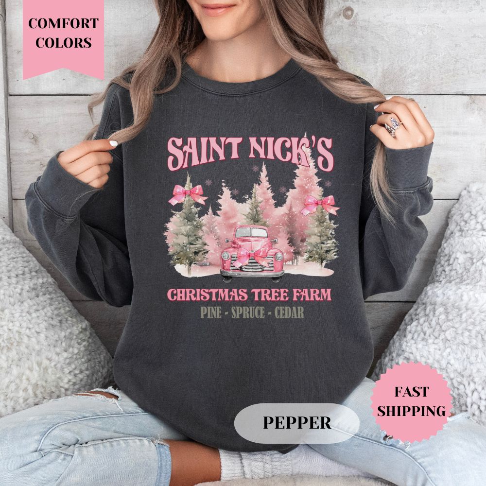 Saint Nick's Christmas Comfort Colors Sweatshirt, Christmas Sweater, Womenswear