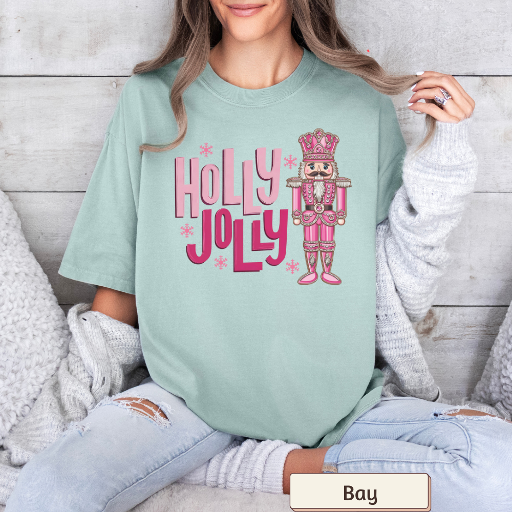 Holly Jolly Nutcracker Women's Christmas Comfort Colors Tee