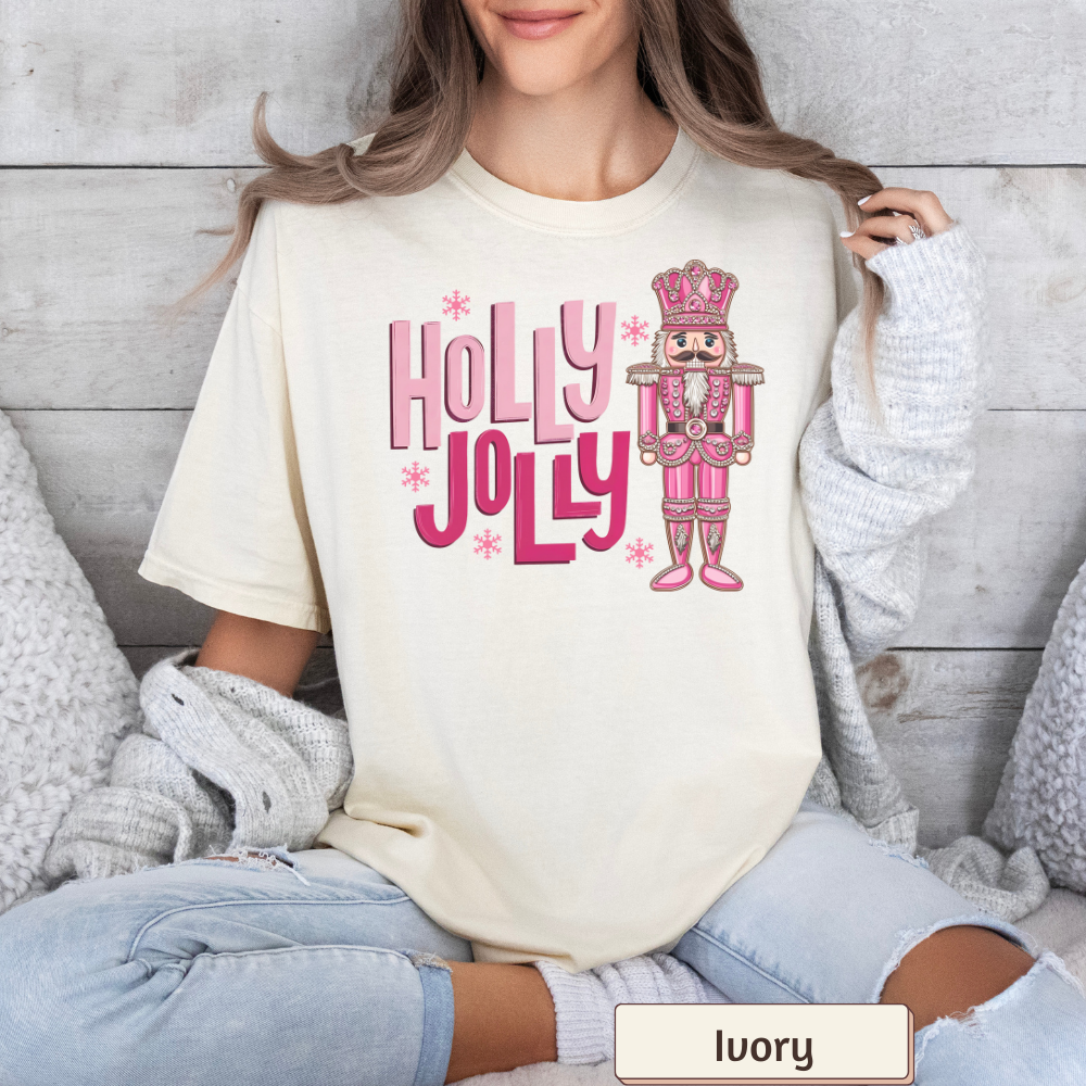 Holly Jolly Nutcracker Women's Christmas Comfort Colors Tee