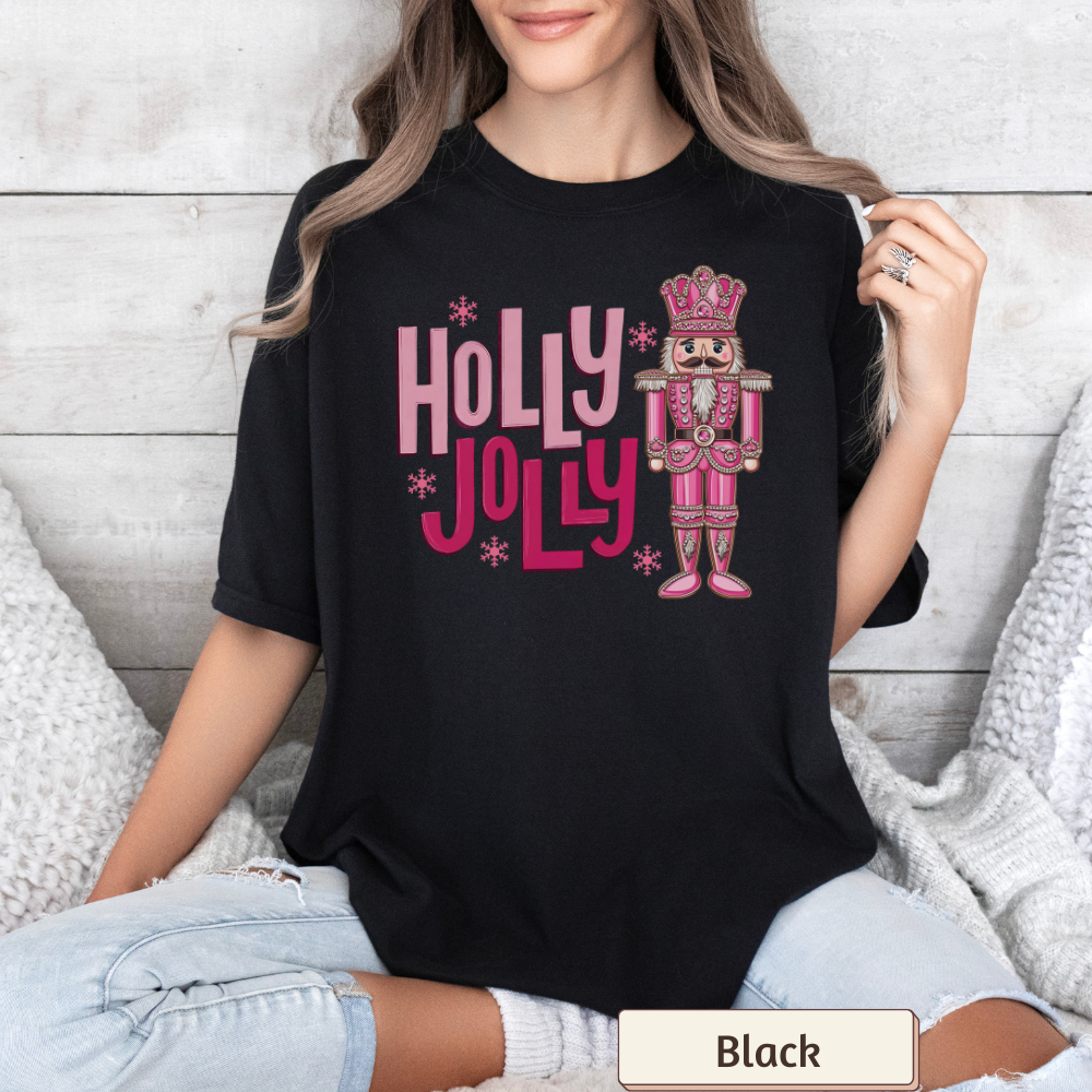 Holly Jolly Nutcracker Women's Christmas Comfort Colors Tee