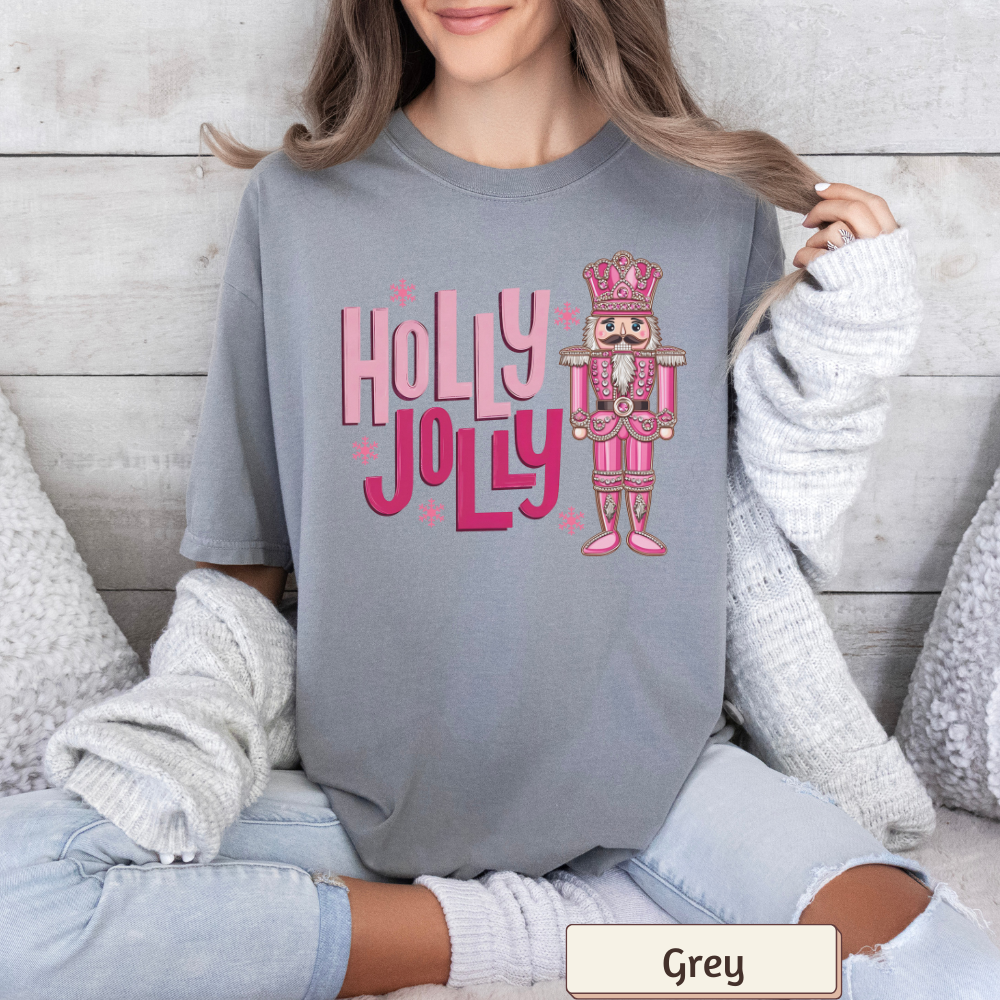 Holly Jolly Nutcracker Women's Christmas Comfort Colors Tee