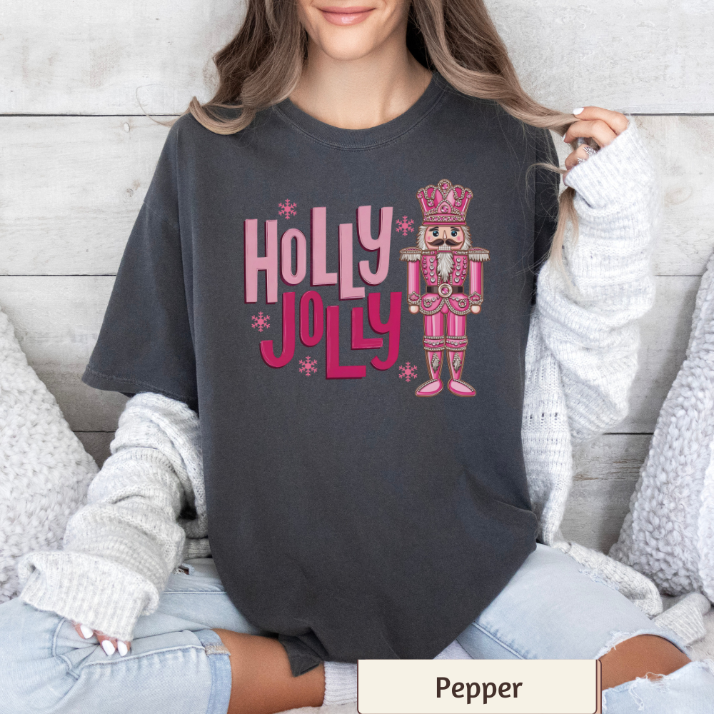 Holly Jolly Nutcracker Women's Christmas Comfort Colors Tee