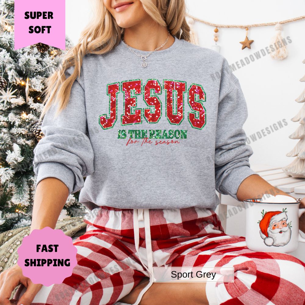 Jesus is the Reason for the Season Womens Christmas Pullover Sweatshirt